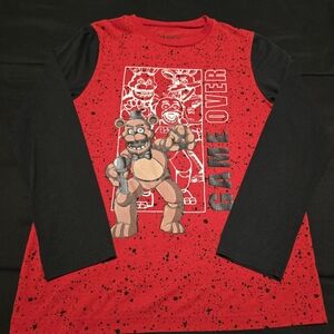 Five Nights at Freddy’s Game‎ Over Long Sleeve Shirt – Red Black Size M 10/12